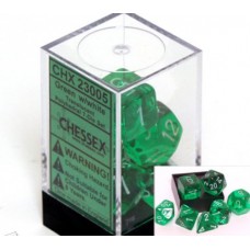 Chessex Polyhedral 7-Die Translucent Dice Set - Green #23005   